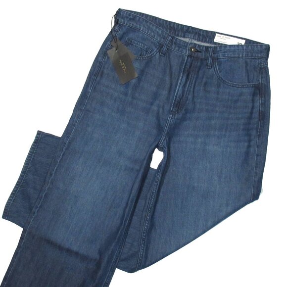 NWT Rag & Bone Lori Mid-Rise Wide Leg in Dark Wash Cloud Denim Jeans 30 - Picture 3 of 7